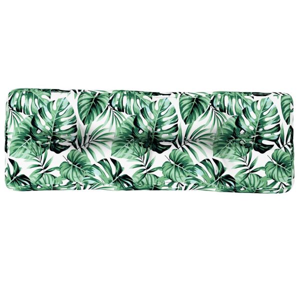 vidaXL Blazina za palete vzorec listja 120x40x12 cm