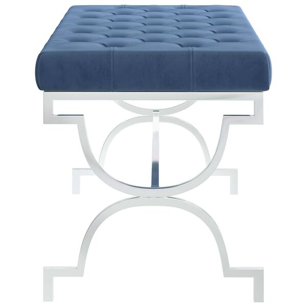 vidaXL Klop 99 cm moder žamet in nerjaveče jeklo