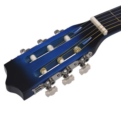 vidaXL Klasična kitara za začetnike s torbo modra 3/4 36"