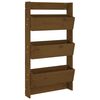 vidaXL Stenska korita 3-nadstr. 60x18,5x110 cm medeno rjava borovina