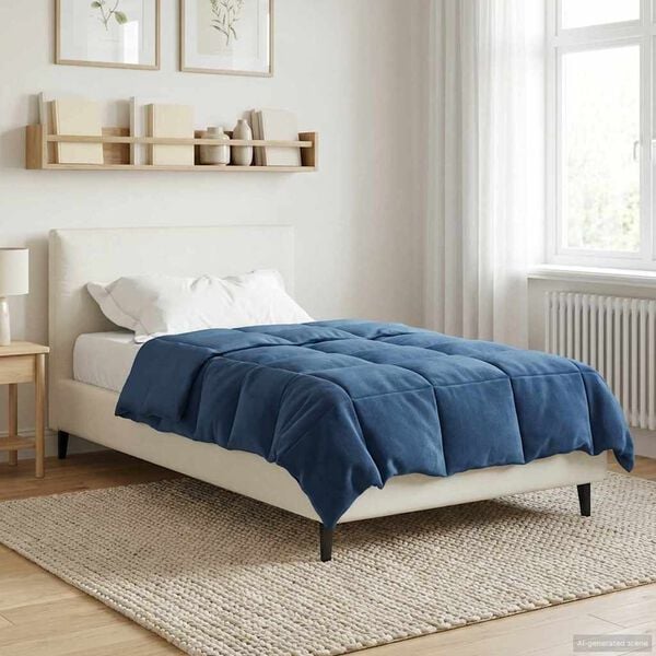 vidaXL Polna celoletna prevleka Temno modra 135 x 200 cm Mikrovlakna