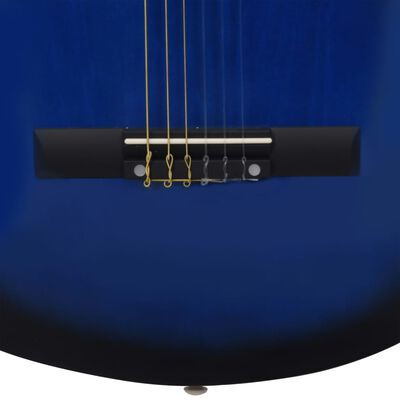 vidaXL Klasična kitara 8-delni začetniški komplet modra 1/2 34"
