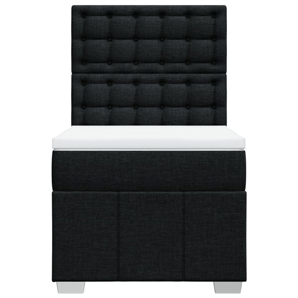 vidaXL Box spring postelja z vzmetnico črna 100x200 cm blago