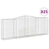 vidaXL Obokane gabion ko&scaron;are 25 kos 400x50x140/160 cm pocinkano železo