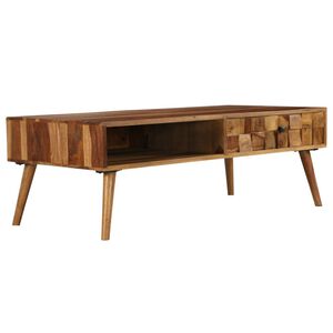 vidaXL Klubska mizica iz trdnega palisandra medeni fini&scaron; 110x50x37 cm