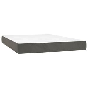 vidaXL Vzmetnica z žepkasto vzmetjo srednje trdote temno siva 137x190x20 cm žamet