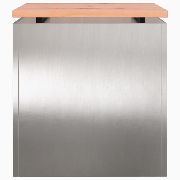 vidaXL Vrtna klop srebrna 40 x 40 x 43 cm Nerjaveče jeklo