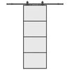 vidaXL Drsna vrata z opremo črna 76x205 cm ESG steklo