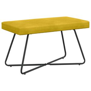 vidaXL klop Rumena 80 x 40 x 45 cm Žamet