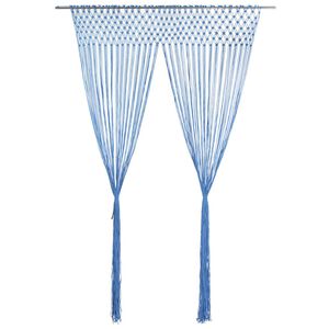vidaXL Zavesa makrame modra 140x240 cm bombaž