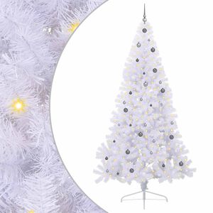 vidaXL Umestno božično drevo Bela 240 cm PVC in jeklo