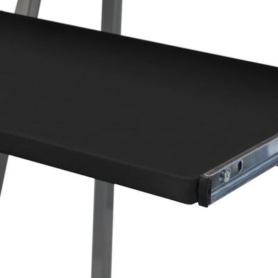 Računalniška miza z izvlečno polico za tipkovnico Črna