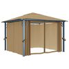 vidaXL Paviljon z zaveso 300x300 cm taupe aluminij