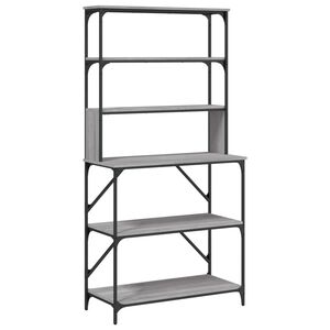 vidaXL Stojalo za peko 6-nadstropno siva sonoma 90x40x180 cm inž. les