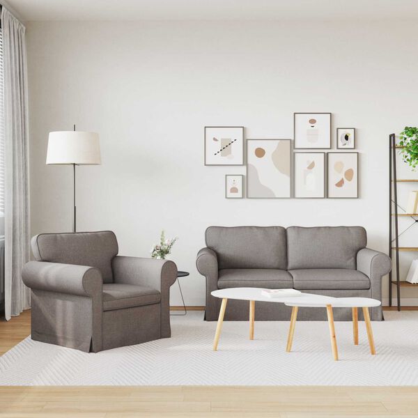 vidaXL Kavč 2 pcs Taupe 175 x 82 x 80 cm blago