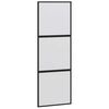 vidaXL Drsna vrata z opremo črna 76x205 cm kaljeno steklo