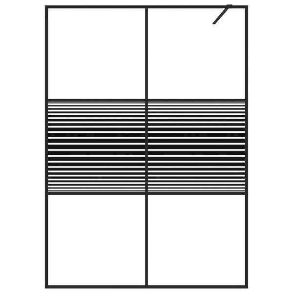 vidaXL Pregrada za tu&scaron; črna 140x195 cm prozorno ESG steklo