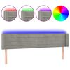 vidaXL LED posteljno vzglavje svetlo sivo 203x16x78/88 cm žamet