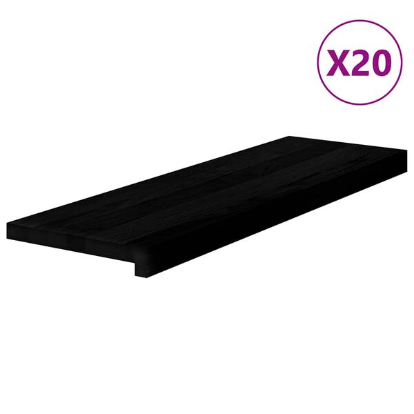 vidaXL Podloge za stopnice 20 kosov rjave 80x30x2 cm trdna hrastovina