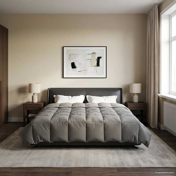 vidaXL Polna celoletna prevleka Svetlo siva 200 x 200 cm Mikrovlakna