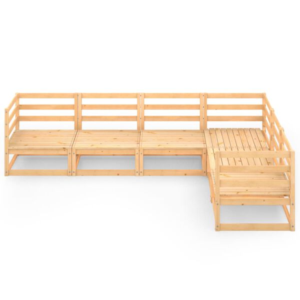 vidaXL Vrtna sedežna garnitura 6-delna trdna borovina