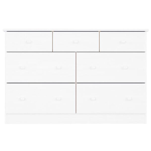 vidaXL Predalnik ALTA bel 112x35x73 cm trdna borovina