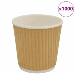 vidaXL Papirnate skodelice za kavo 1000 kosov 4oz 100ml Brown