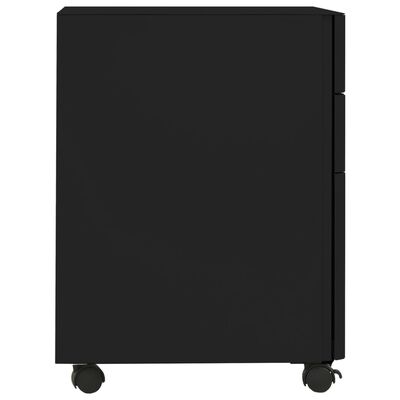 vidaXL Premična arhivska omara črna 30x45x59 cm jeklo