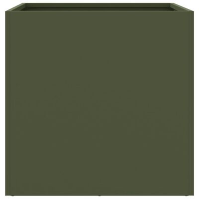 vidaXL Cvetlično korito olivno zeleno 42x40x39 cm hladno valjano jeklo