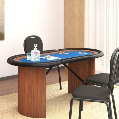 vidaXL Poker miza za 10 igralcev modra 160x80x75 cm