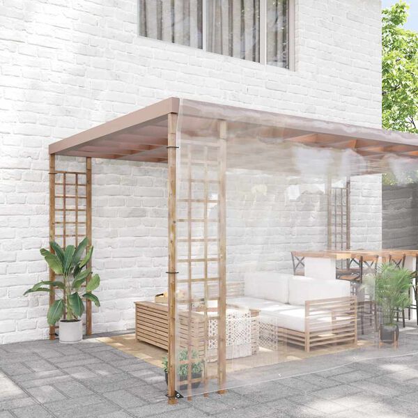 vidaXL Prozorna ponjava z ušesi 8x8 m PVC