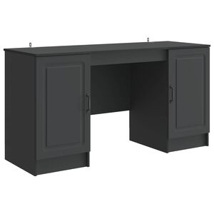 vidaXL Miza Črna 142,5 x 50 x 75 cm Inženirski les