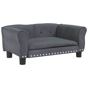 vidaXL Pasja postelja temno siva 70x45x30 cm žamet