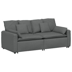 vidaXL Modularni kavč z blazinami temno siv