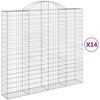 vidaXL Obokane gabion ko&scaron;are 14kosi 200x50x180/200 cm pocinkano železo
