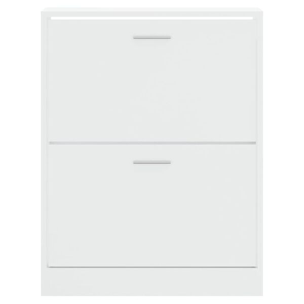 vidaXL Omarica za čevlje visok sijaj bela 63x24x81 cm inženirski les