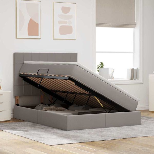 vidaXL Postelja z dodatnim prostorom za shranjevanje in vzmetnico