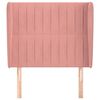 vidaXL Vzglavje z u&scaron;esi roza 83x23x118/128 cm žamet