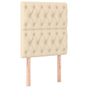 vidaXL Vzglavje postelje kremne barve 80x7x118/128 cm blago