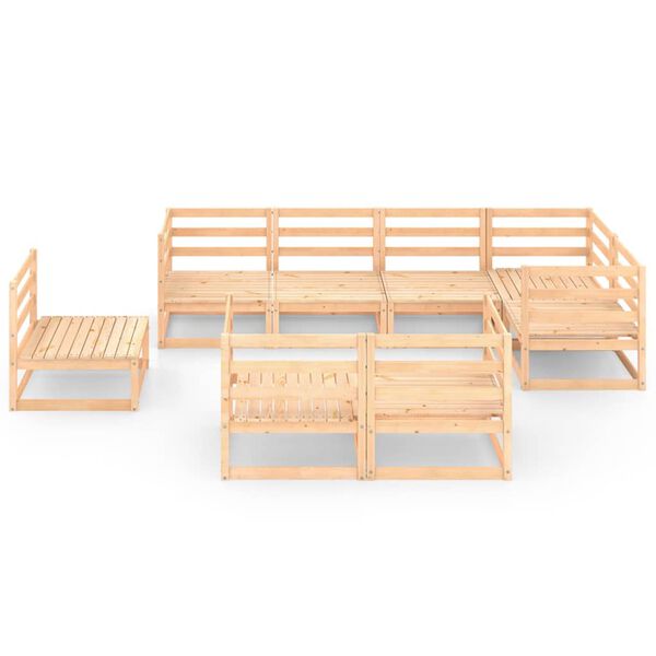 vidaXL Vrtna sedežna garnitura 8-delna trdna borovina
