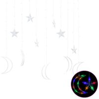 vidaXL Okrasne lučke zvezde in lune z daljincem 138 LED lučk barvne