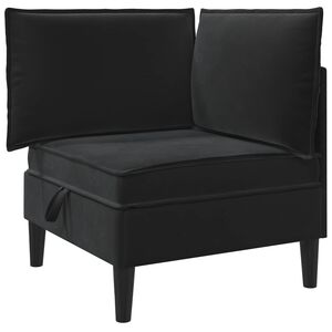 vidaXL Sofa z shranjevanjem Črna Žamet