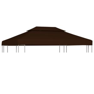 vidaXL Streha za paviljon 2-delna 310 g/m&sup2; 4x3 m rjava