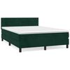 vidaXL Box spring postelja z vzmetnico temno zelen 140x190 cm žamet