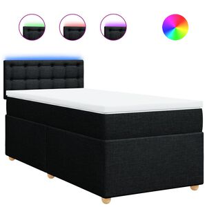 vidaXL Box spring postelja z vzmetnico črna 80x200 cm blago