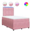 vidaXL Box spring postelja z vzmetnico roza 120x190 cm žamet