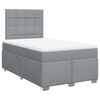 vidaXL Boxspring postelja z vzmetnico svetlo siva 120x190 cm blago