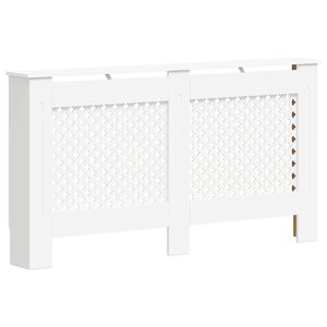 vidaXL Pokrov za radiator bel 152x19x81,5 cm MDF