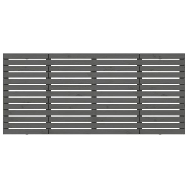 vidaXL Stensko posteljno vzglavje sivo 166x3x91,5 cm trdna borovina