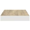 vidaXL Stenske police 4 kosi barva hrasta in bela 50x23x3,8 cm MDF